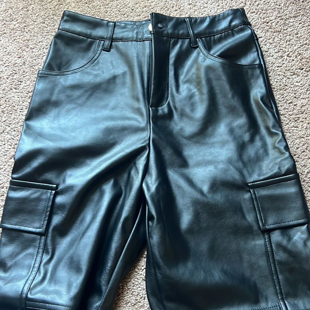 # 90 Tic Toc Black Leather Pants